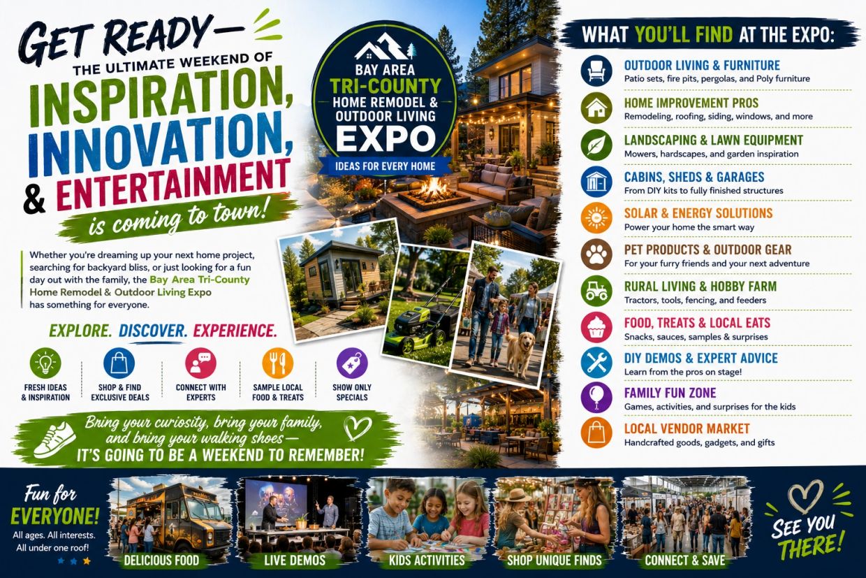 Bay Area Tri-County Home Remodel & Outdoor Living Expo — official event poster